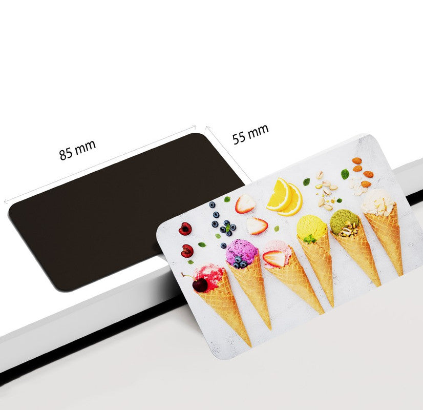 dhcrafts Rectangular Rubber Fridge Magnet Multicolor Food Icecream D3 Rectangular Design Pack of 1 (8.6cm x 5.4cm)